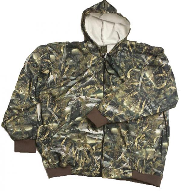 Big and Tall Full Zip Hooded Sweat Jacket, FishouFlage Walleye, Sizes ...
