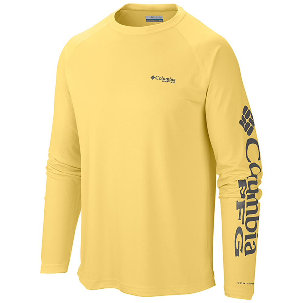 Columbia PFG Double-Sided Med T-Shirt yellow Black Lab Dog Fishing Dock  Tackle
